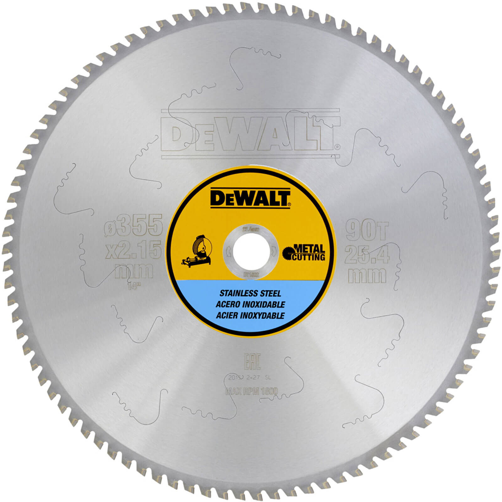 DeWalt Stainless Steel Cutting Saw Blade 355mm 90T 25.4mm Price Comparisons | Compare The Build
