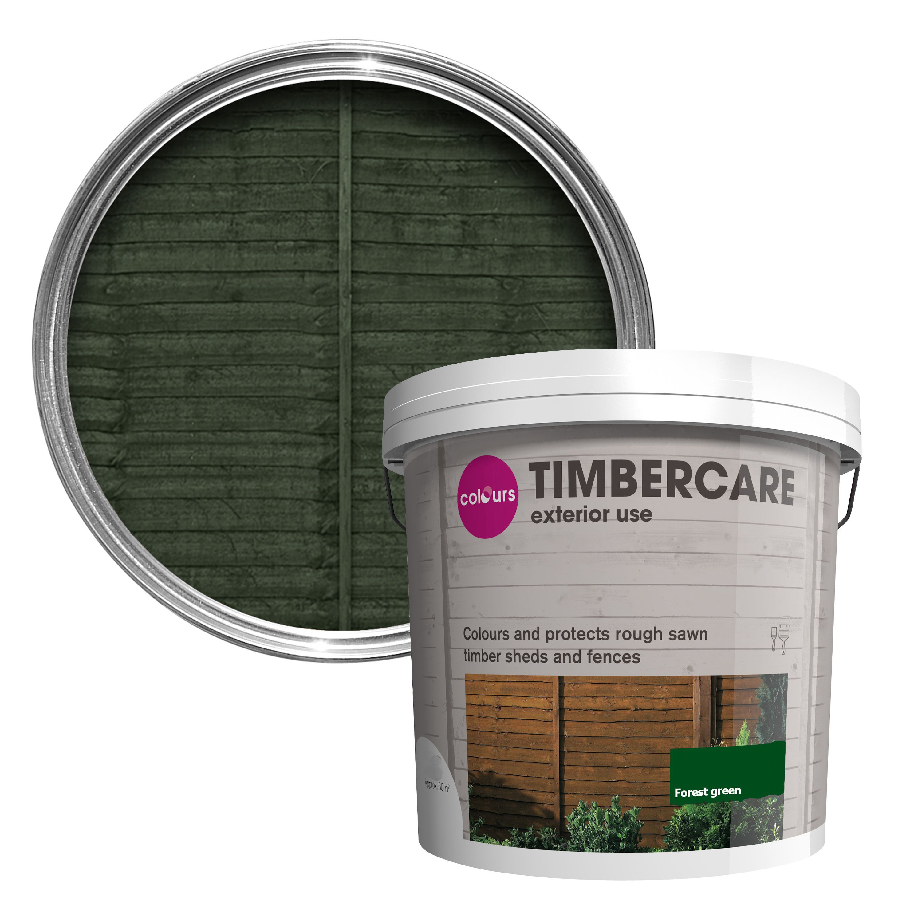 Colours Timbercare Forest Green Fence & Shed Wood Stain, 9L Price Comparisons | Compare The Build