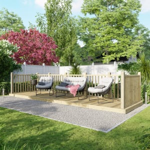Power Timber Decking Kit Handrails on Three Sides - 1.8 x 6m Price Comparisons | Compare The Build