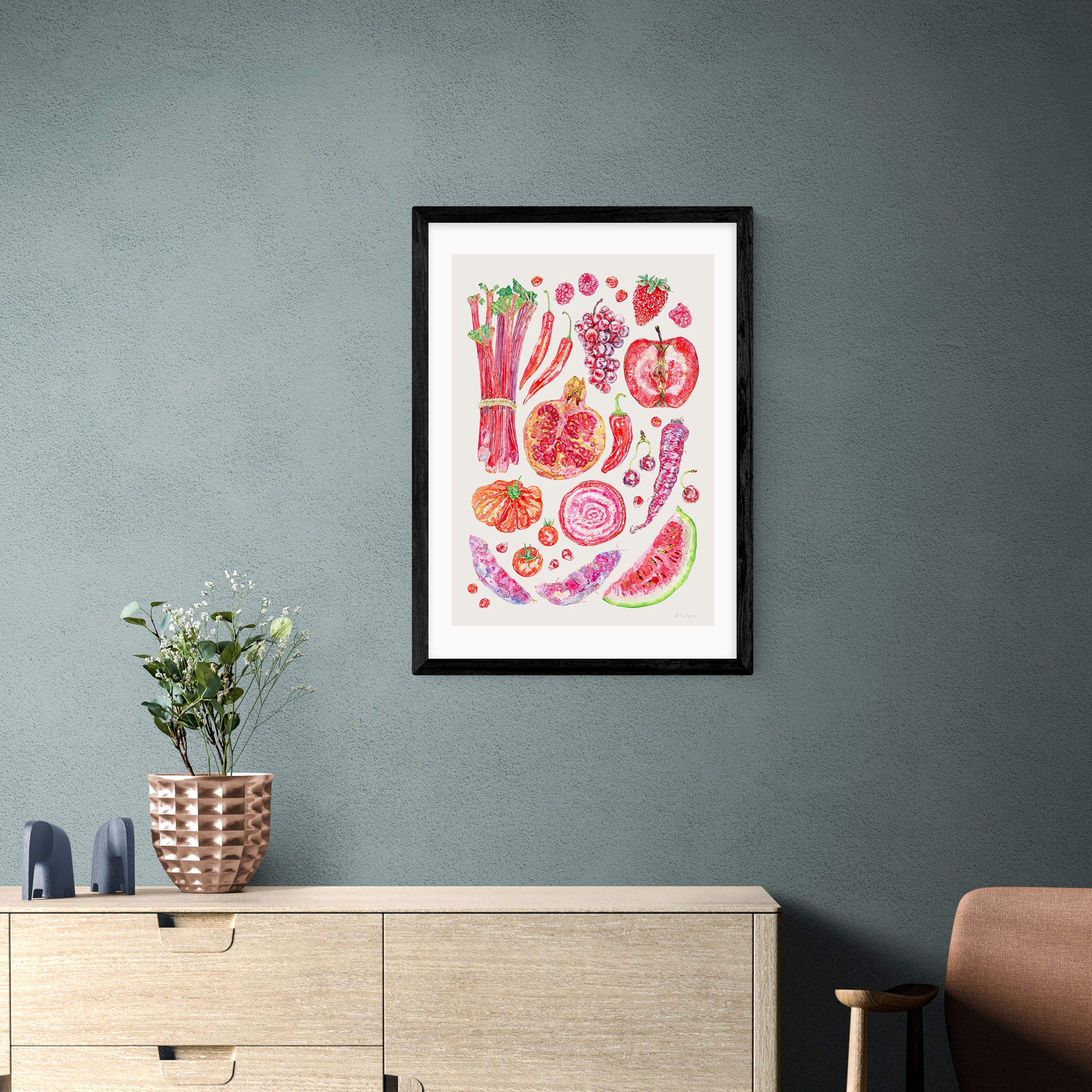 East End Prints Red Harvest Of Fruit & Vegetables Framed Print Pink Price Comparisons | Compare The Build