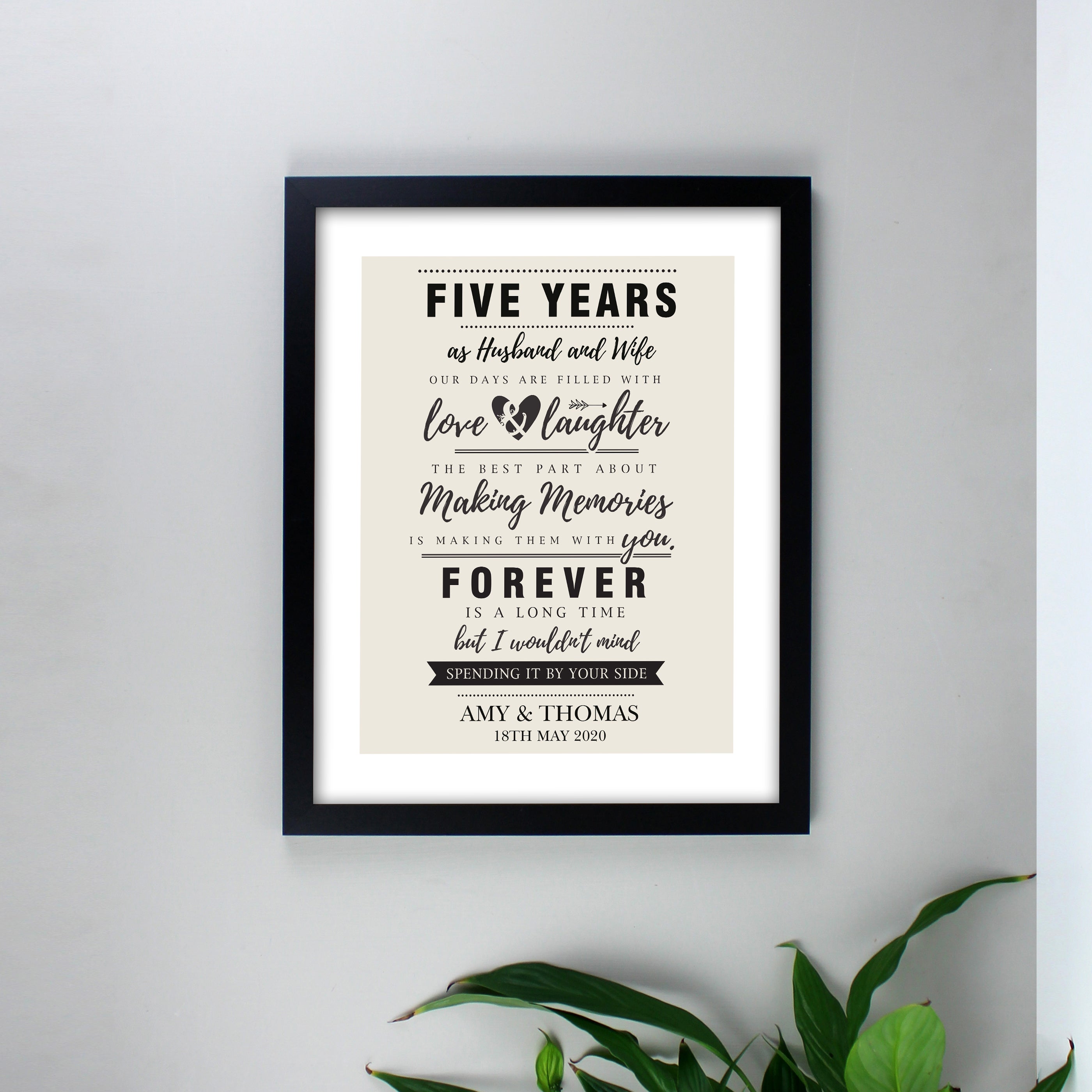 Personalised Anniversary Framed Print Black Price Comparisons | Compare The Build