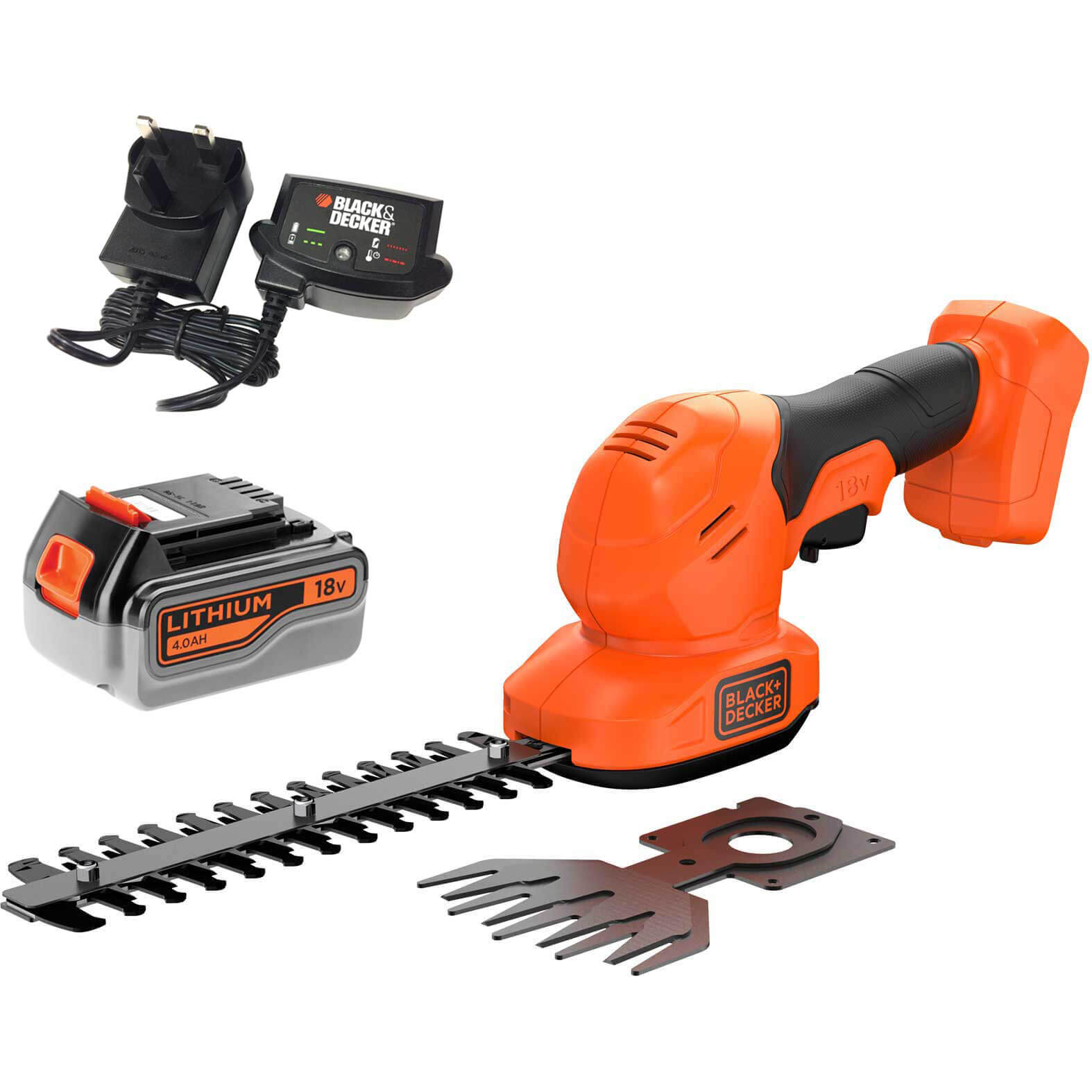 Black and Decker BCSS18 18v Cordless Shrub Shears 1 x 4ah Li-ion Charger | Compare The Build