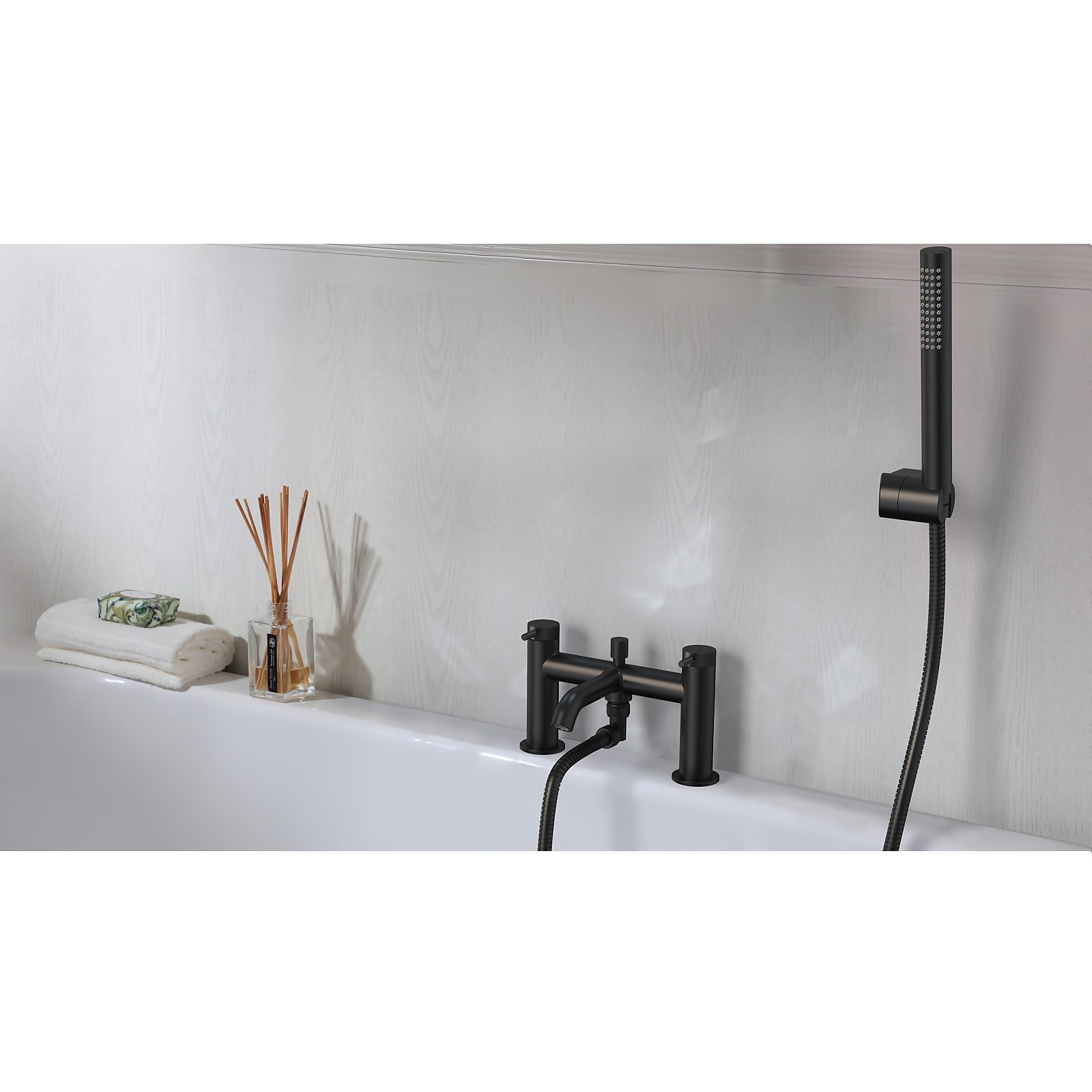 Knurled Bath Shower Mixer Tap - Matt Black Price Comparisons | Compare The Build