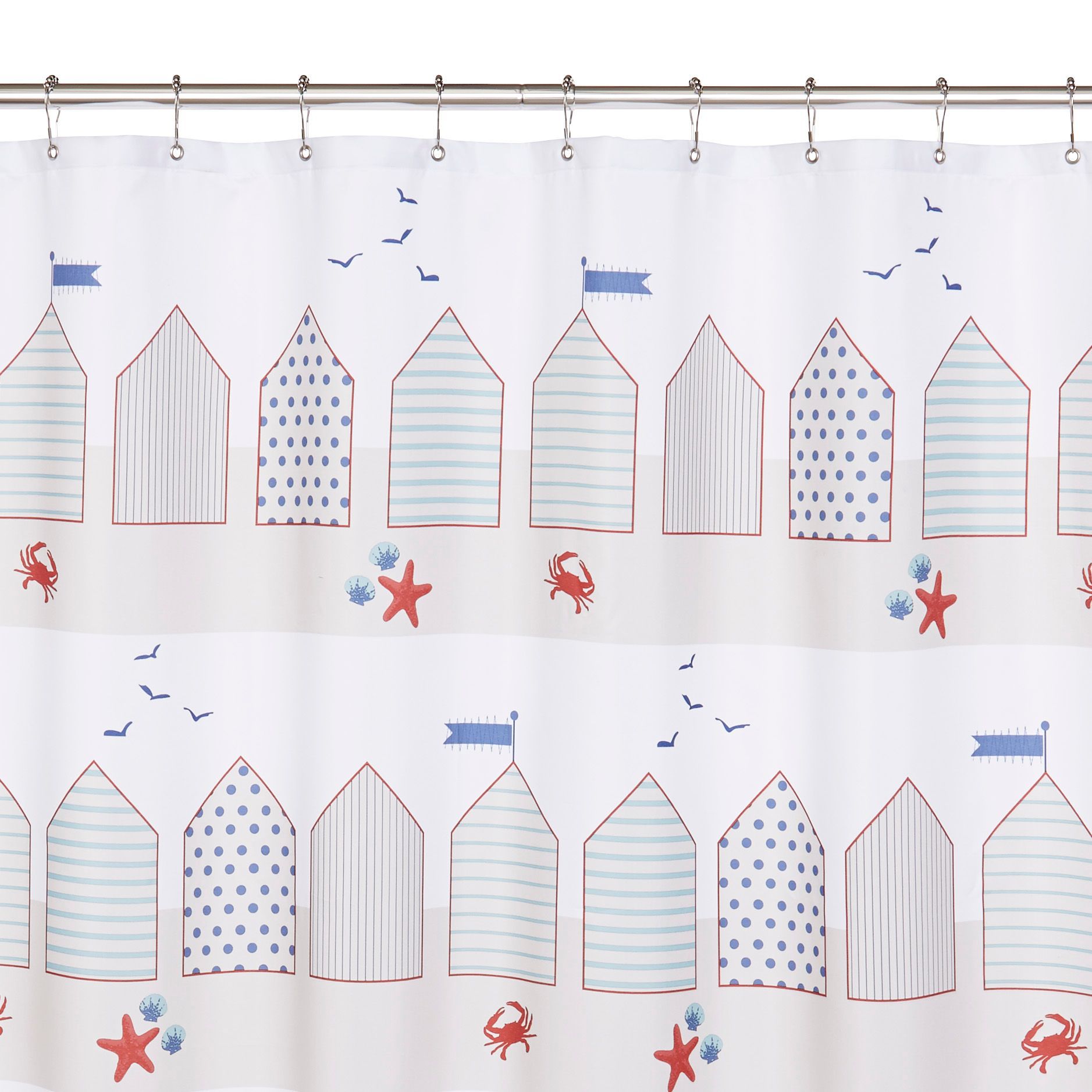 Multicolour Beach Hut Shower Curtain (L)1800 mm Price Comparisons | Compare The Build