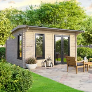 Power Sheds 14 x 10ft Right Hand Door Apex Notched Logs Log Cabin Price Comparisons | Compare The Build