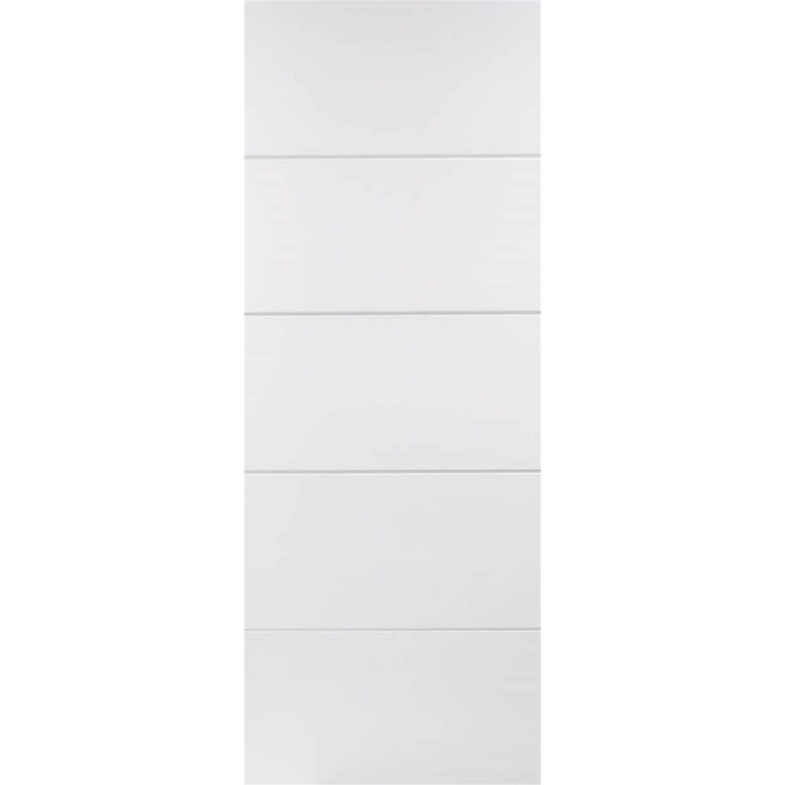 Horizontal 4 Line Internal Primed White 5 Panel Door - 762 x 1981mm Price Comparisons | Compare The Build