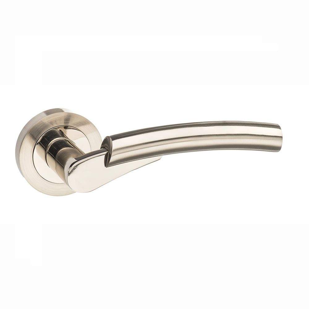 Atlantic Mediterranean Messina Lever on Round Rose - Satin Nickel &amp; Polished Nickel Atlantic UK M53SNNP Price Comparisons | Compare The Build