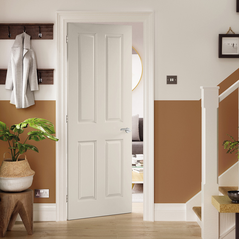 JB Kind Canterbury Internal Door - Grained 35 x 1981 x 838mm in White Mdf Price Comparisons | Compare The Build