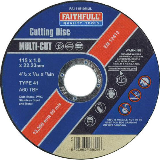 Faithfull Multi-Cut Thin Cut Off Wheel 115mm Pack of 10 Price Comparisons | Compare The Build