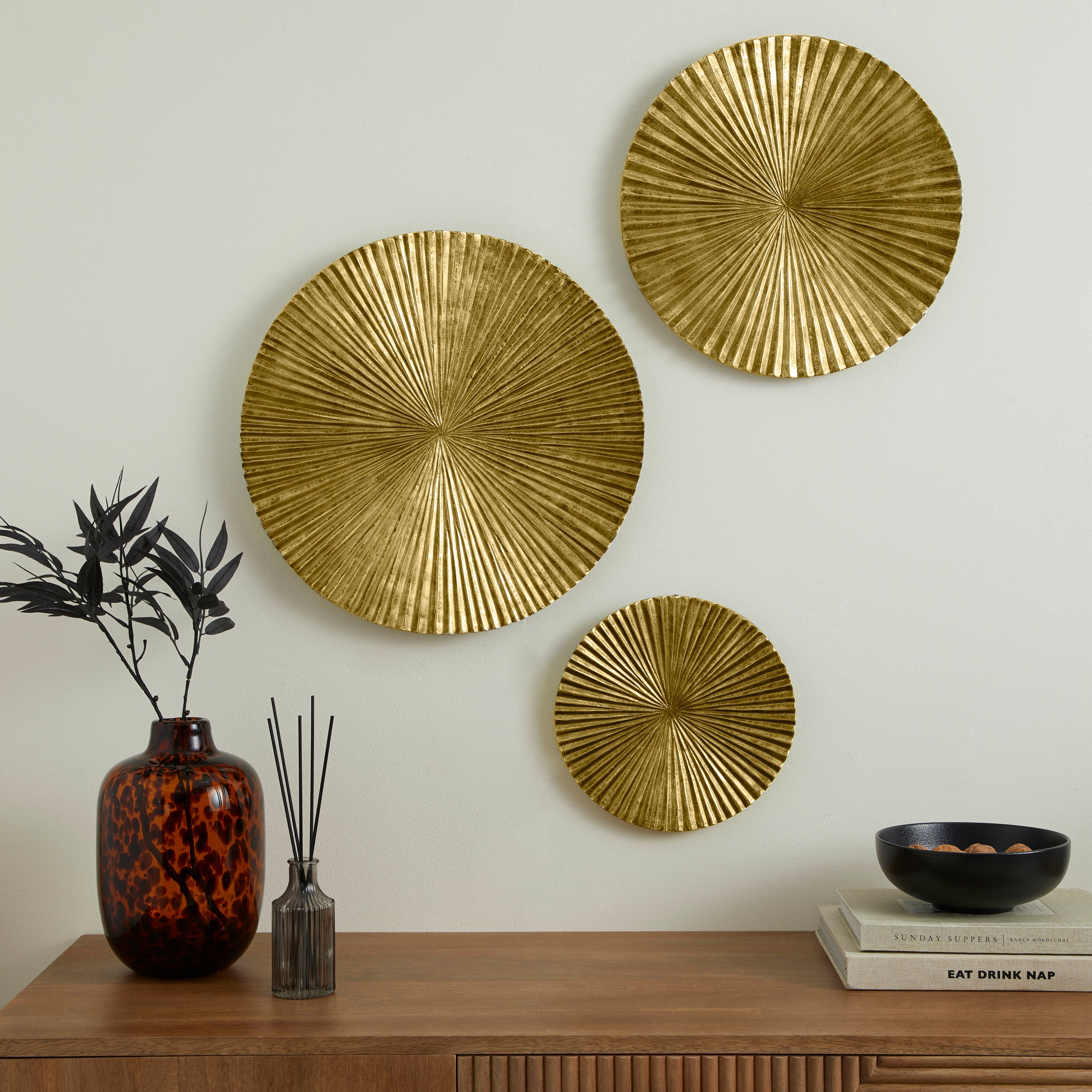 Set of 3 Gold Bowl Wall Art Gold Price Comparisons | Compare The Build