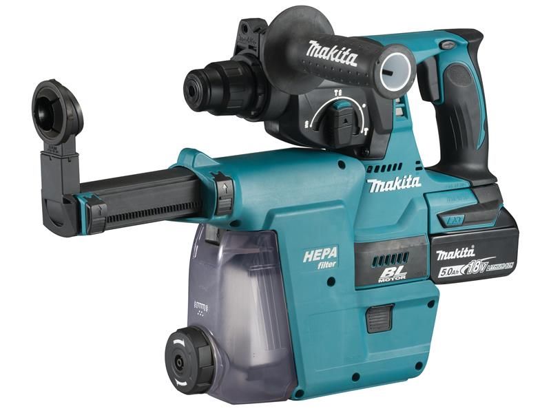 Makita MAKDHR242RTW DHR242RTJW SDS Plus BL Hammer Drill + Extractor 18V 2 x 5.0Ah Li-ion | Compare The Build