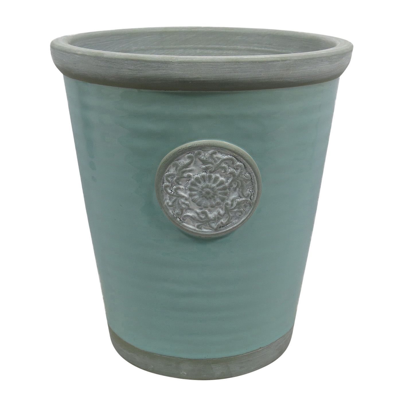 Verve Webburn Round Glazed Blue Plant Pot (H)245mm (Dia)250mm Price Comparisons | Compare The Build