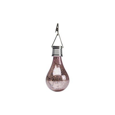 Painted Pink Light Bulb Solar-Powered Led External Hanging Light | Compare The Build