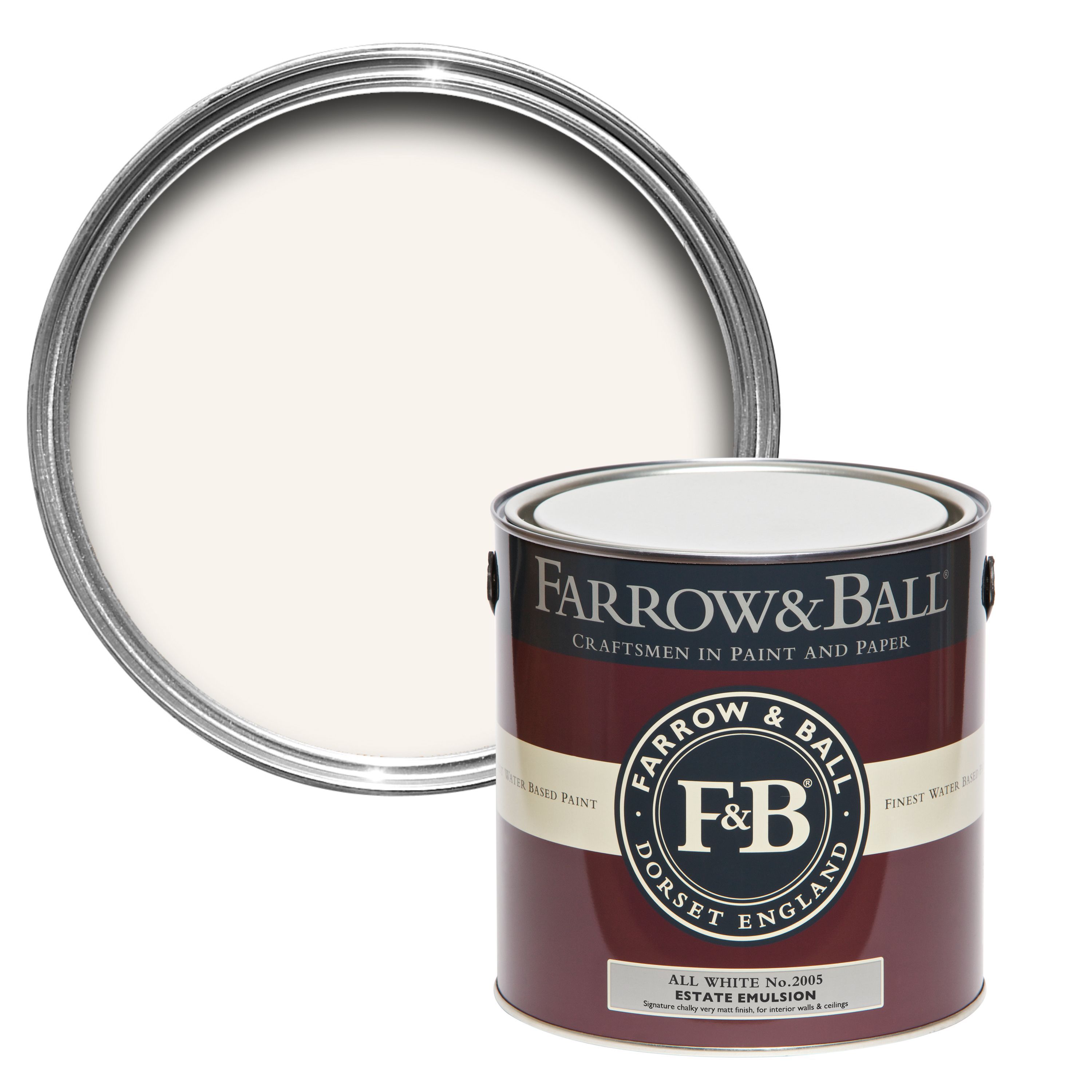 Farrow & Ball Estate All white No.2005 Matt Emulsion paint, 2.5L Price Comparisons | Compare The Build