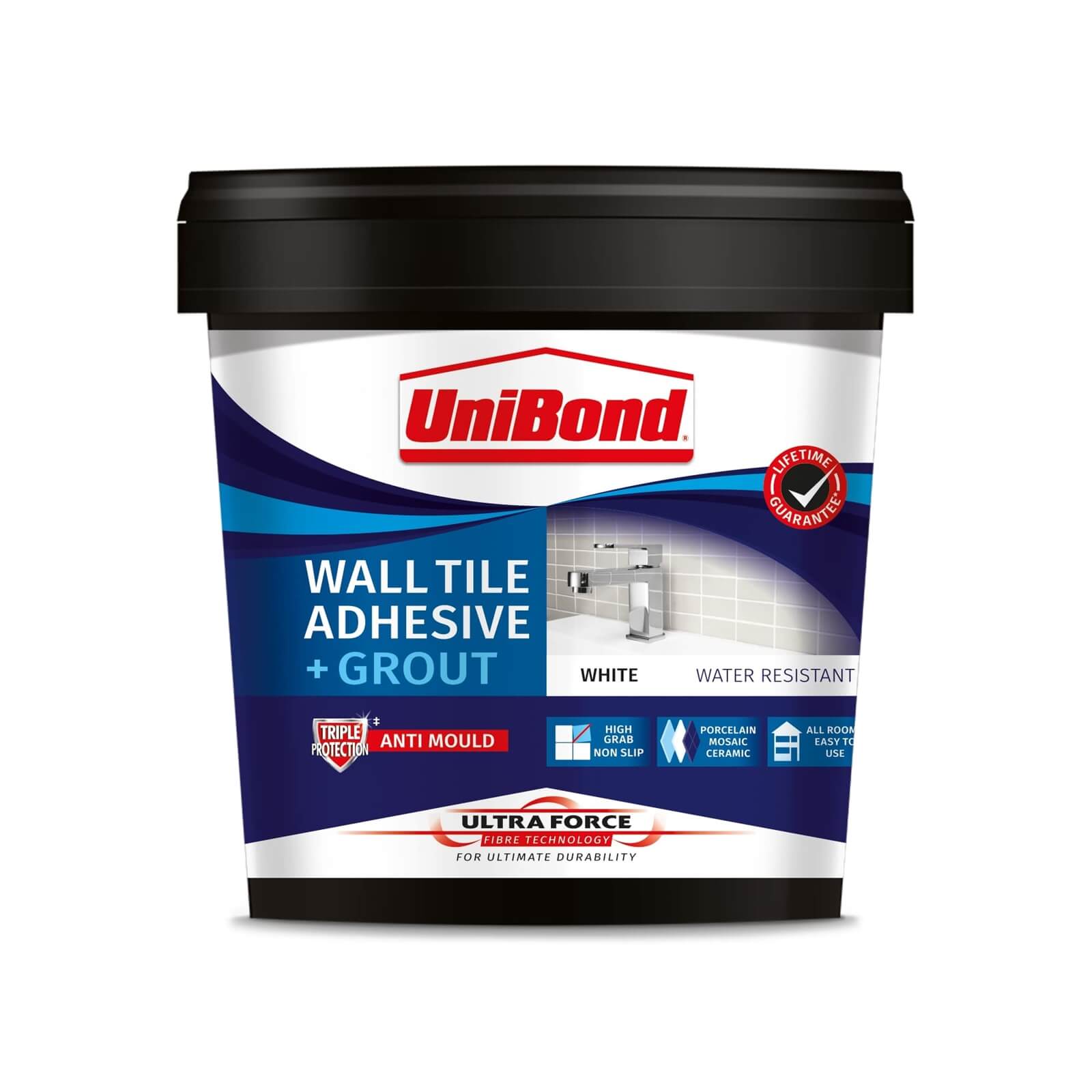 UniBond UltraForce Wall Tile Adhesive & Grout White 1.38kg Price Comparisons | Compare The Build