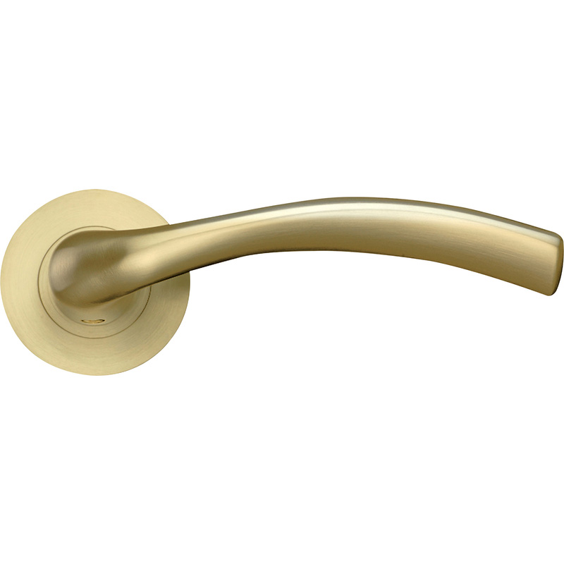 Stanza Siena Lever on Rose Door Handles Brass (Pair) in Favo Satin Price Comparisons | Compare The Build