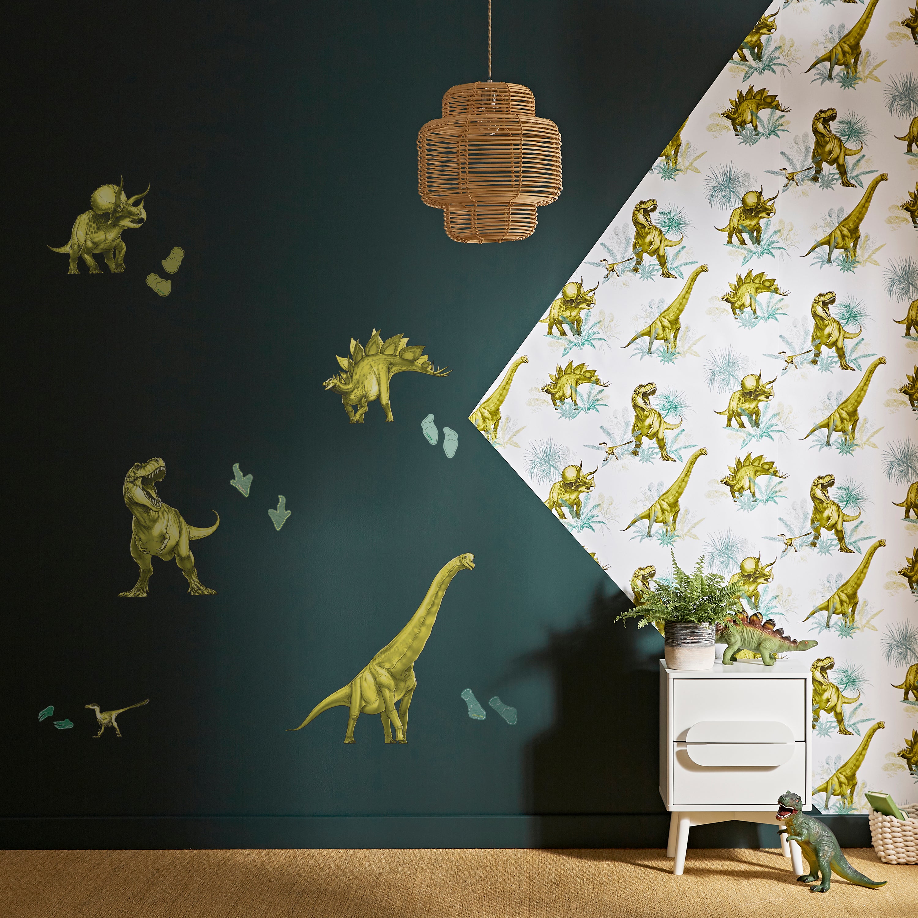 All About Dinosaurs Wall Stickers Green/White Price Comparisons | Compare The Build