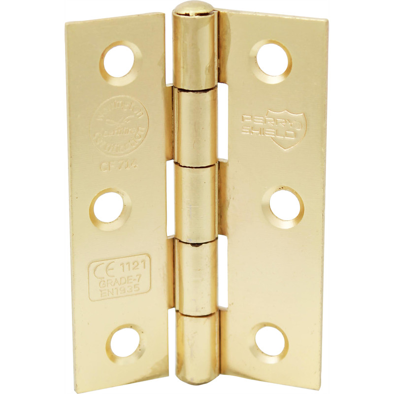 Perry Grade 7 Spun Pin Fire Door Hinge 75mm Elec (2 Pack) in Brass Steel Price Comparisons | Compare The Build