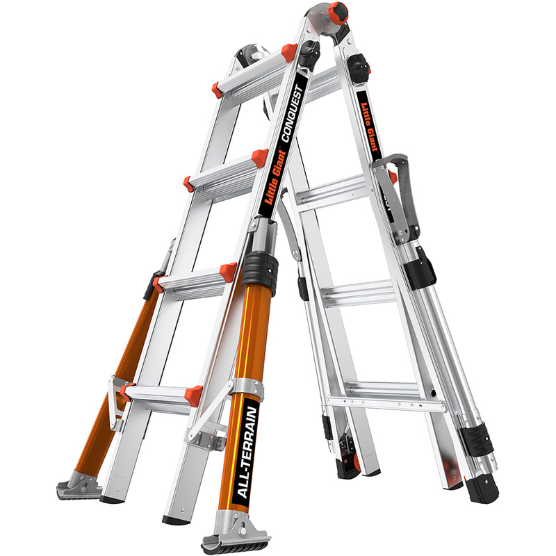 Little Giant Conquest All-Terrain PRO Multi-purpose Ladder 4 Rung Aluminium Price Comparisons | Compare The Build