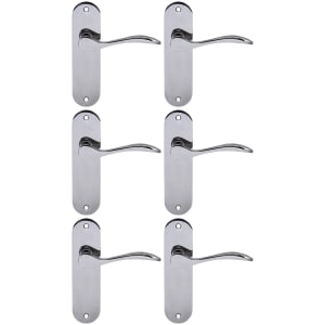 Paris Polished Chrome Latch Door Handle - 3 Pairs | Compare The Build