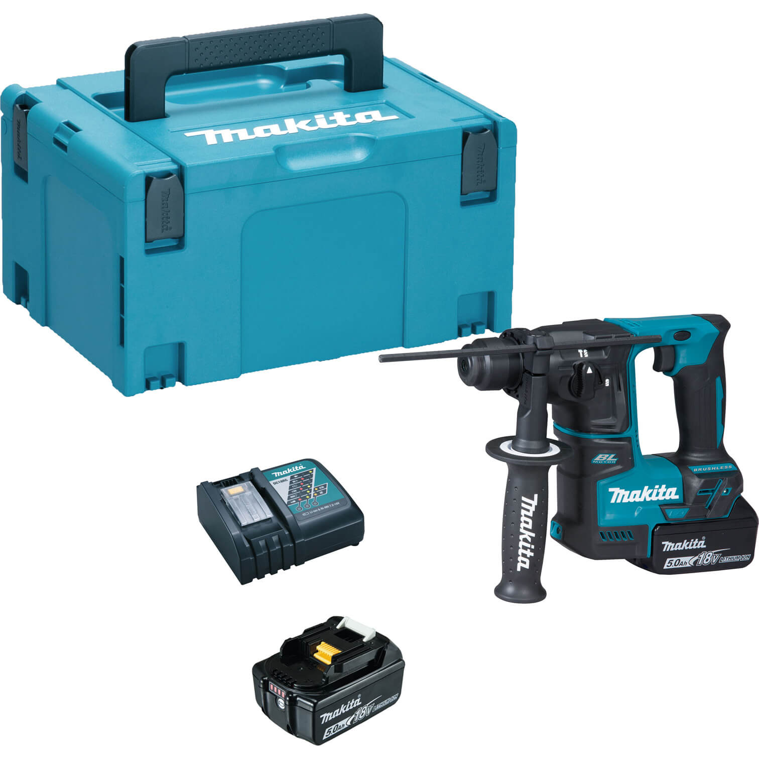 Makita DHR171 18v LXT Cordless Brushless SDS Hammer Drill 2 x 5ah Li-ion Charger Case | Compare The Build