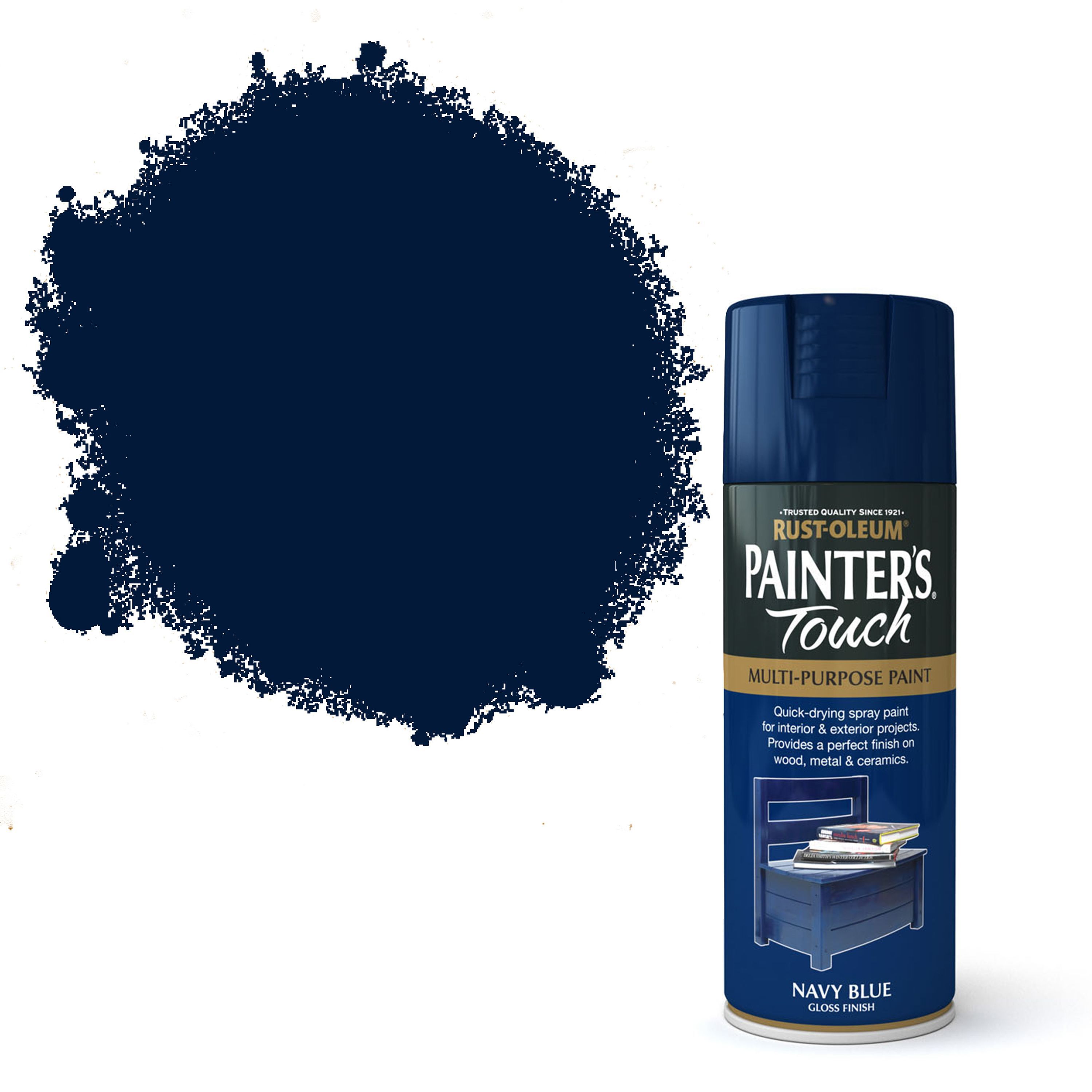 Rust-Oleum Painter's touch Navy blue Gloss Multi-surface Decorative spray paint, 400ml Price Comparisons | Compare The Build