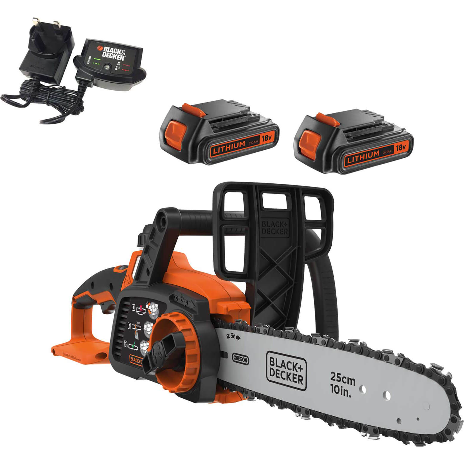 Black and Decker GKC1825L 18v Cordless Chainsaw 250mm 2 x 2ah Li-ion Charger Price Comparisons | Compare The Build