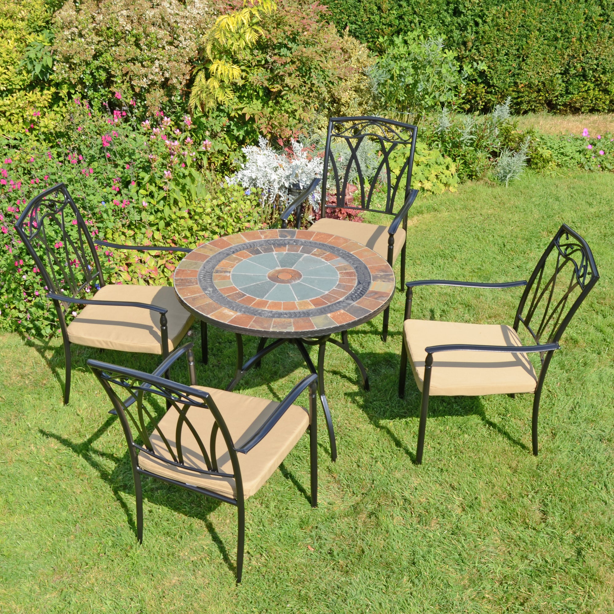 Villena Table with 4 Ascot Chairs Set MultiColoured Price Comparisons | Compare The Build