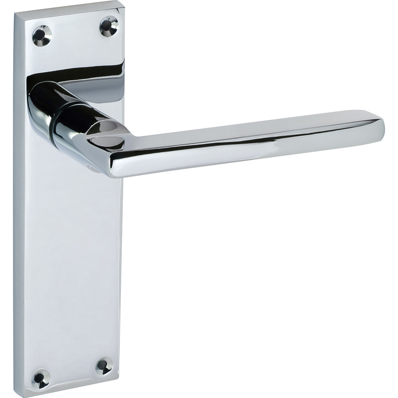 Eclipse Auriga Door Handles Polished Latch (Pair) in Chrome Zinc/Aluminium | Compare The Build