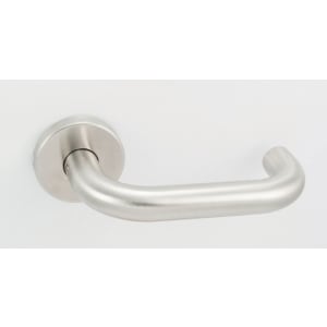 4FireDoors Roundbar Round Rose Lever Door Handle - Satin Aluminium 19mm | Compare The Build