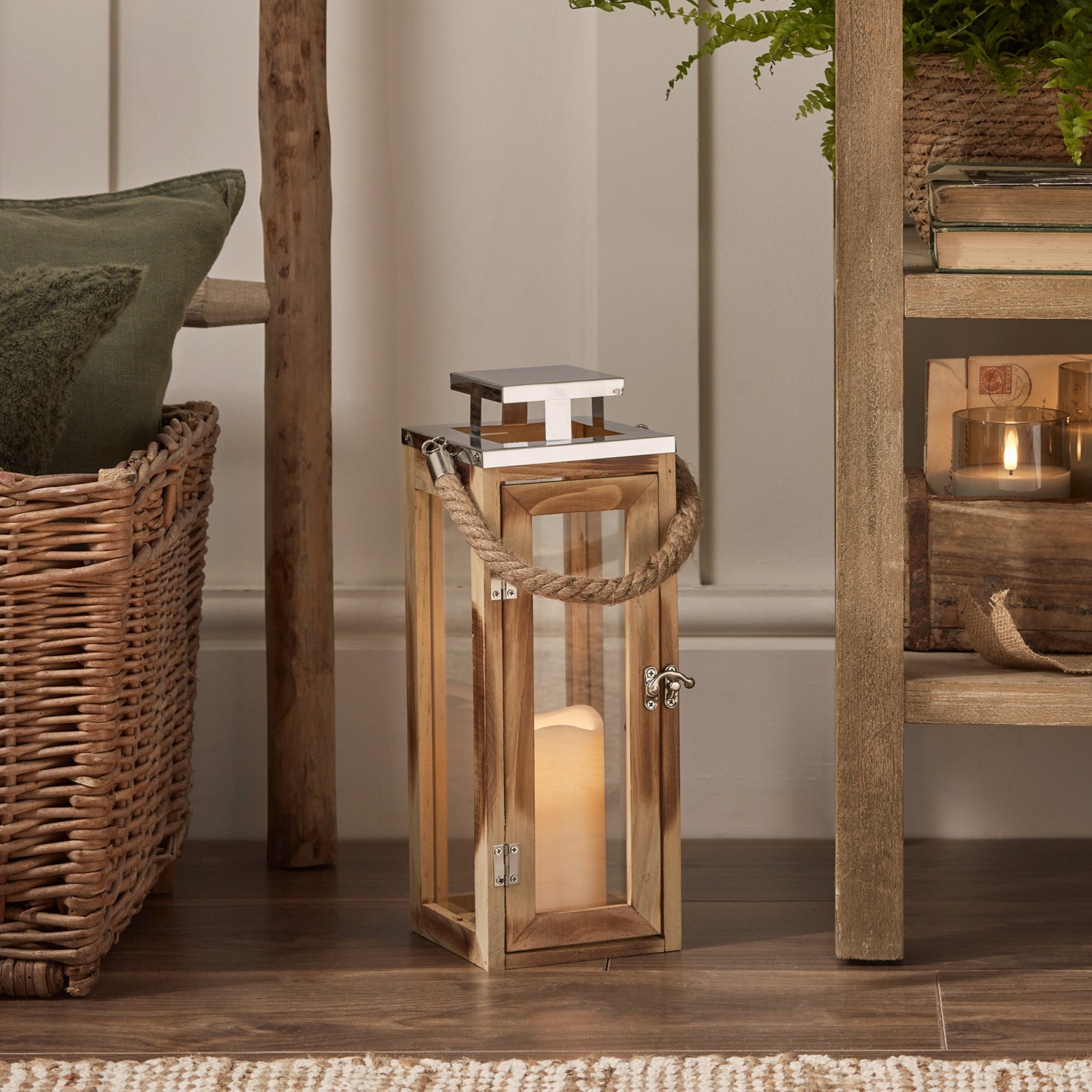 Large Salcombe Wooden Battery Lantern Price Comparisons | Compare The Build