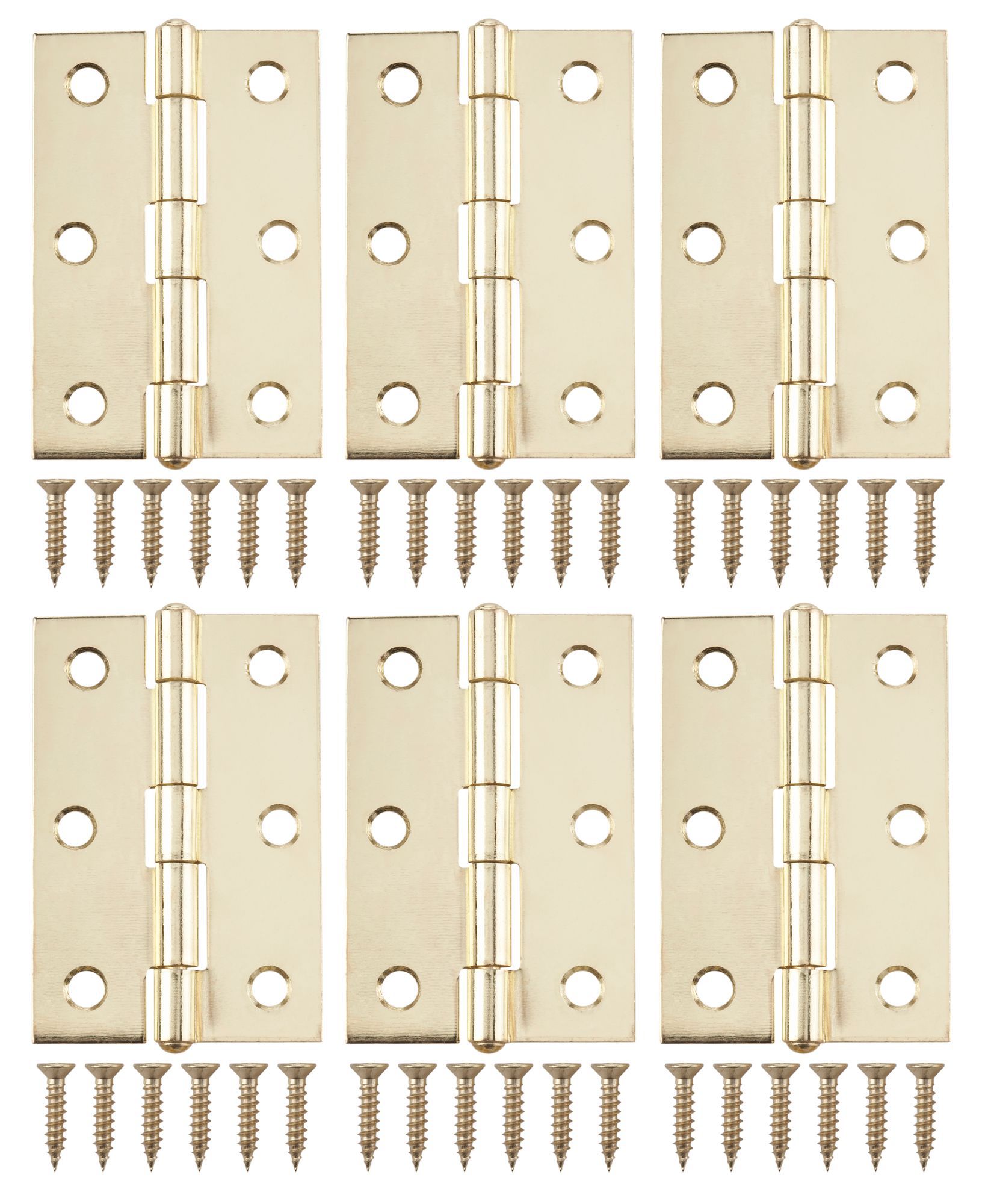 Brass-Plated Metal Butt Door Hinge N422 (L)75mm, Pack Of 6 Price Comparisons | Compare The Build