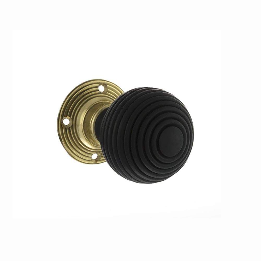 Atlantic Old English Whitby Ebony Wood Reeded Mortice Knob on 60mm Face Fix Rose - Polished Brass Atlantic UK OE60RREMKPB Price Comparisons | Compare The Build