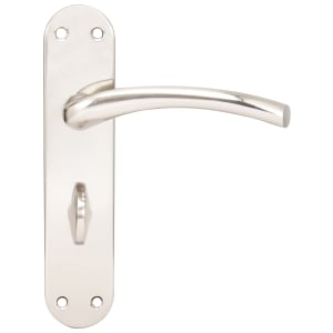 Oslo Satin Nickel Bathroom Door Handle - 1 Pair Price Comparisons | Compare The Build