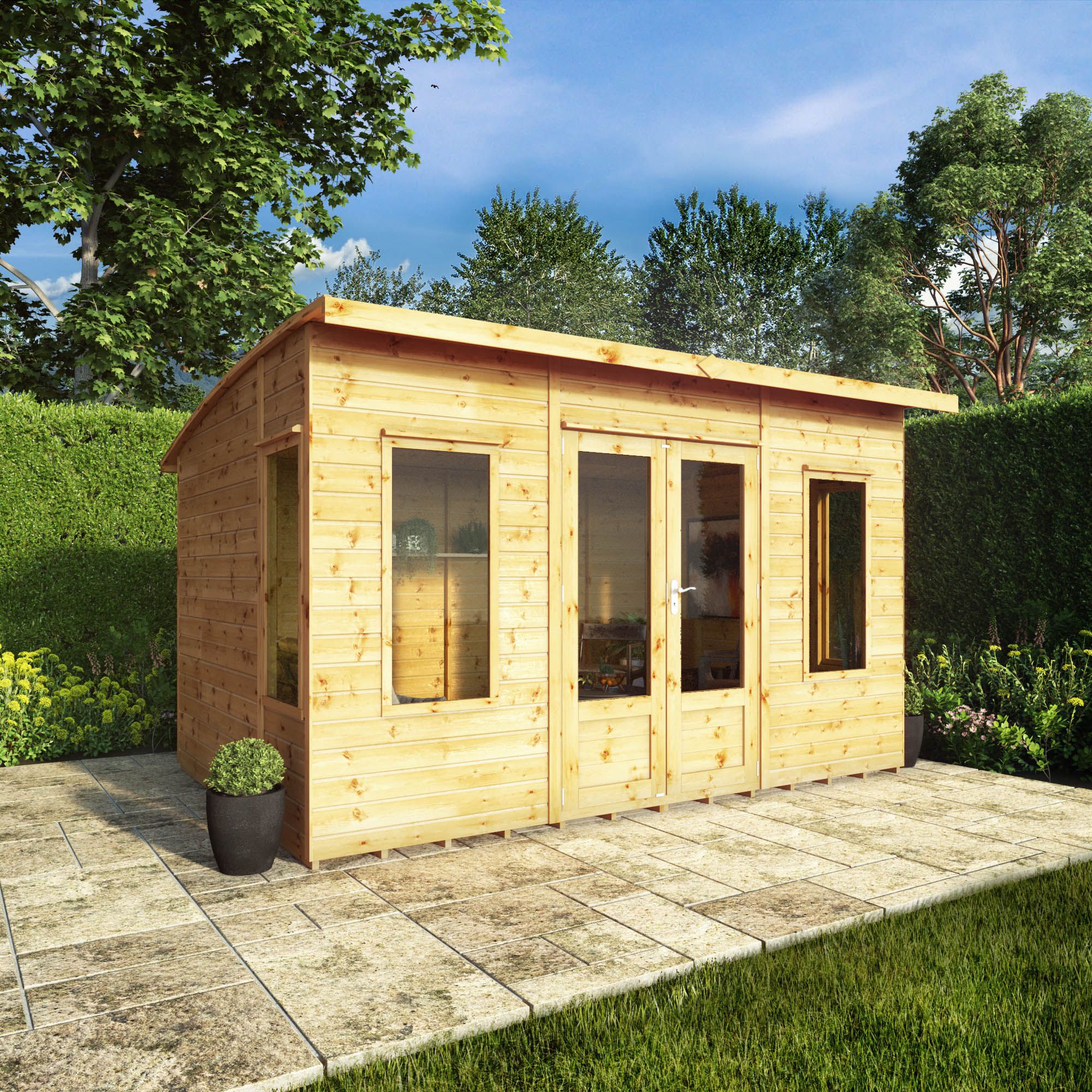 Mercia Helios 12X8 Ft Curved Shiplap Wooden Summer House With Double Door Price Comparisons | Compare The Build