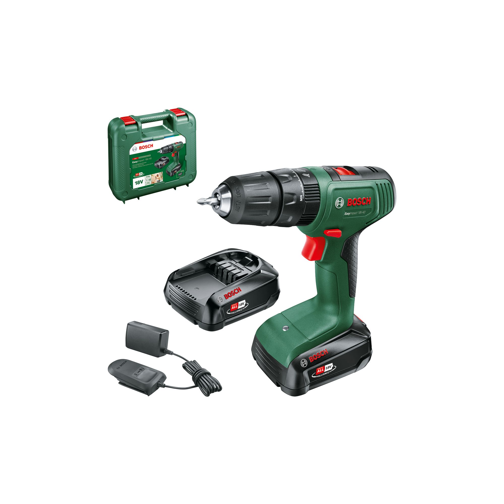 Bosch 18V 2 X 2.0Ah Li-Ion Cordless Combi Drill Easyimpact 18V-40 Price Comparisons | Compare The Build