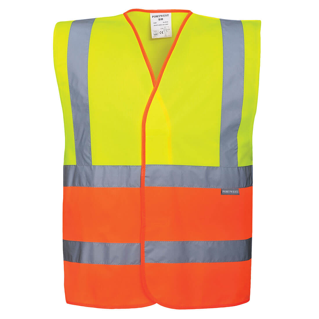 Portwest Two Tone Class 2 Hi Vis Waistcoat Yellow / Orange 2XL / 3XL | Compare The Build