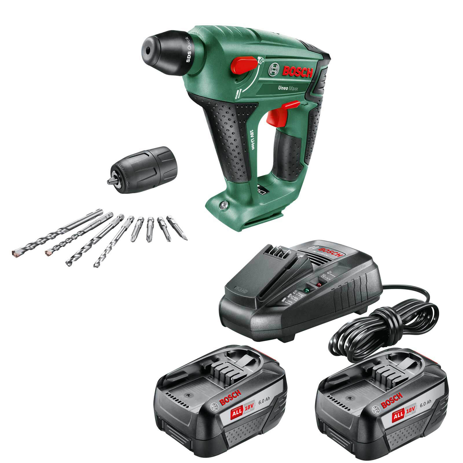 Bosch UNEO MAXX 18 LI 18v Cordless Rotary Hammer Drill 2 x 6ah Li-ion Charger No Case Price Comparisons | Compare The Build