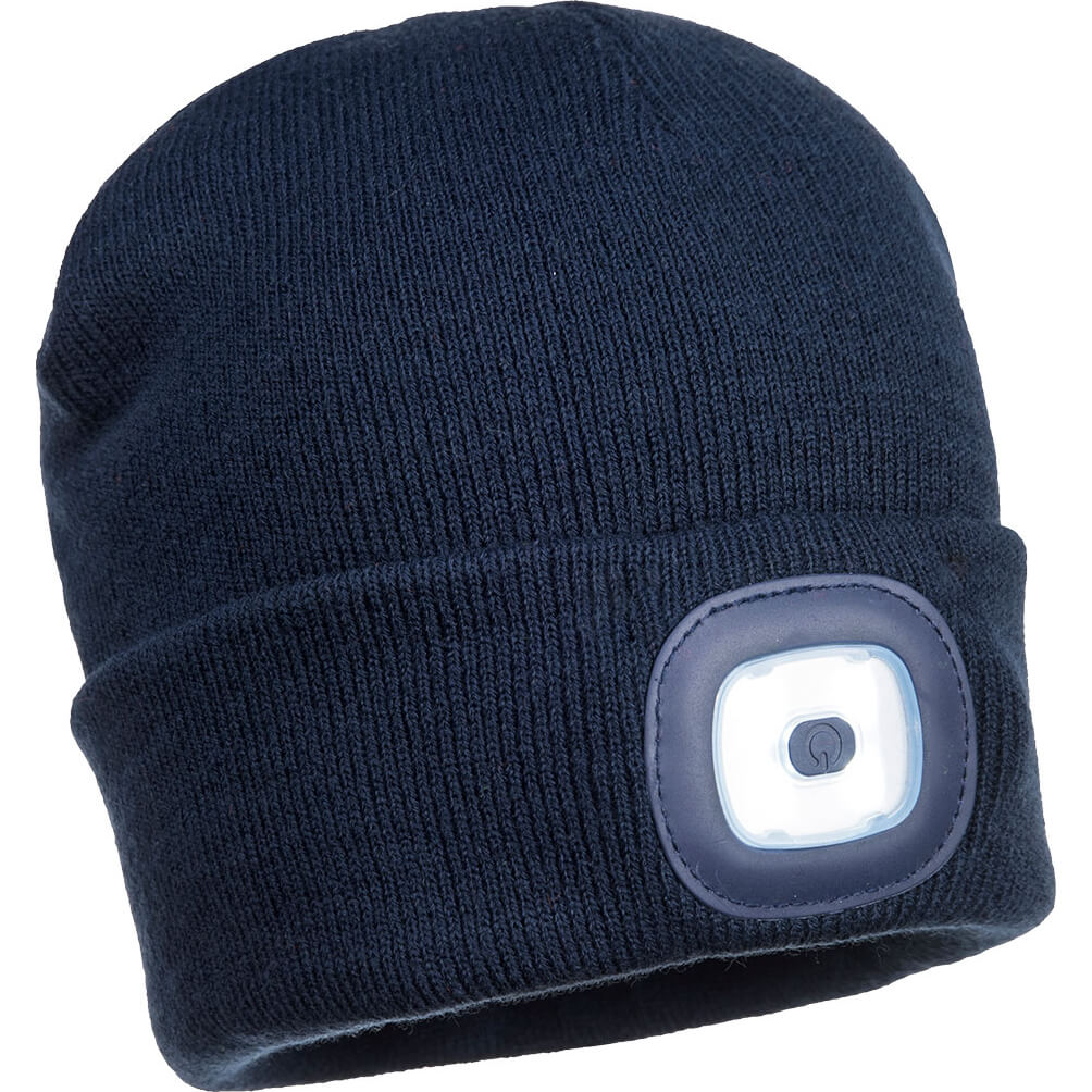 Beanie Hat With Rechargeable Twin LED Head Light Navy Blue Price Comparisons | Compare The Build