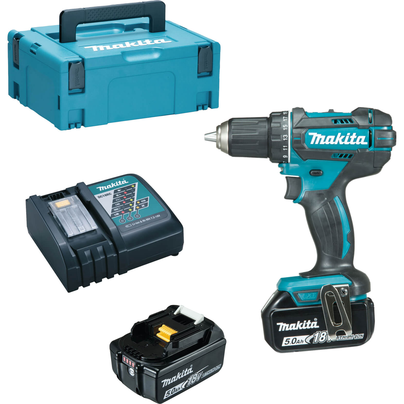 Makita DDF482 18v Cordless LXT Drill Driver 2 x 5ah Li-ion Charger Case | Compare The Build