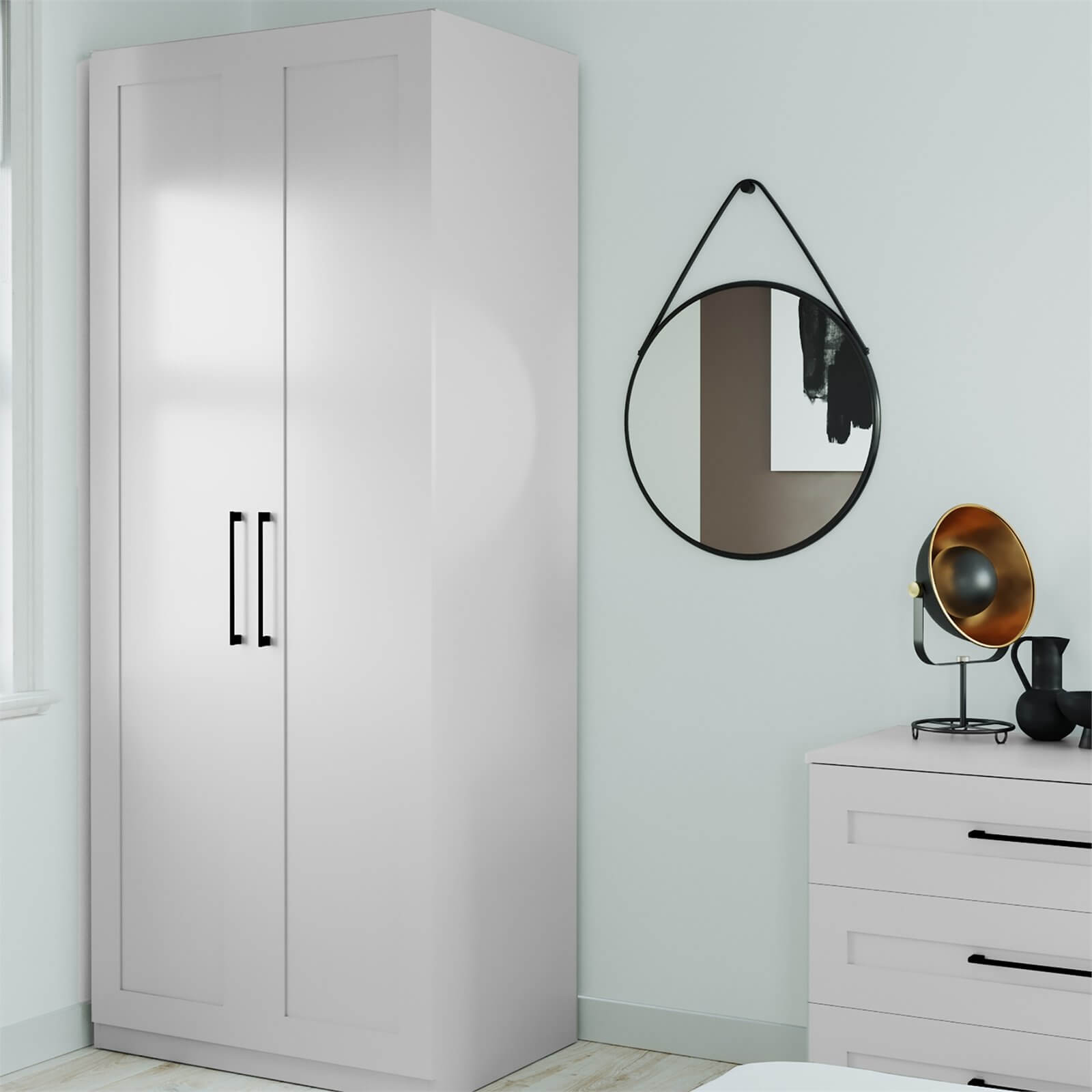 Fitted Bedroom Shaker Double Wardrobe - Grey Price Comparisons | Compare The Build