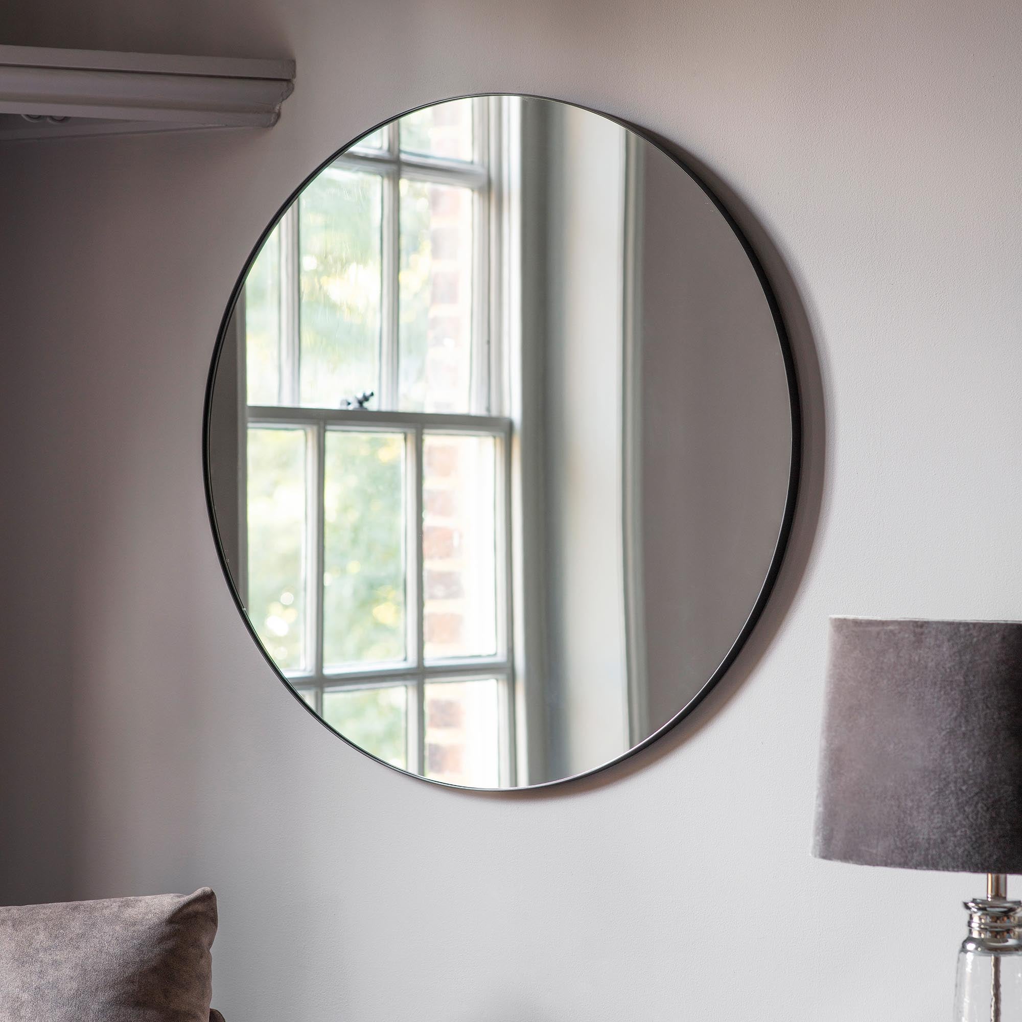 Atwood Round Wall Mirror, 80cm Black Price Comparisons | Compare The Build