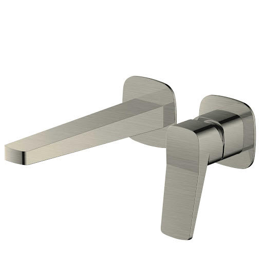 RAK Petit Square Wall Mounted Single Lever Basin Mixer Tap - Brushed Nickel | Compare The Build