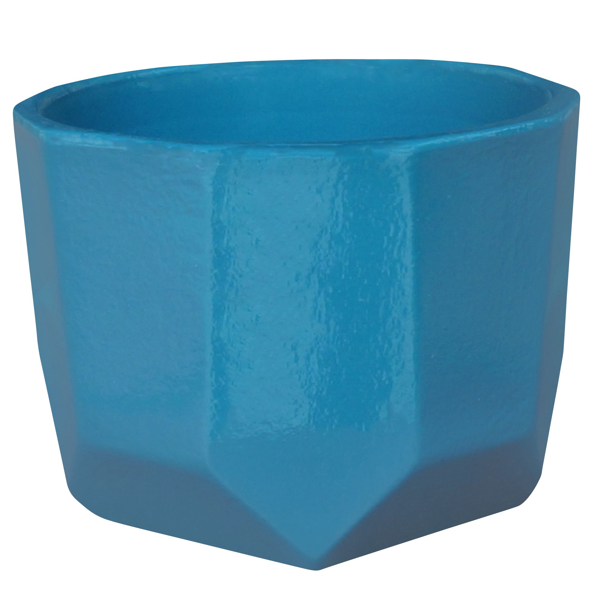 GoodHome Cahto Blue Ceramic Hexagonal Plant Pot (Dia)13Cm Price Comparisons | Compare The Build