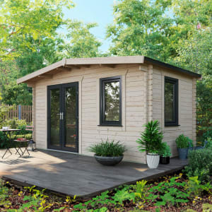 Power Sheds 8 x 14ft Left Hand Door Apex Chalet Log Cabin Price Comparisons | Compare The Build