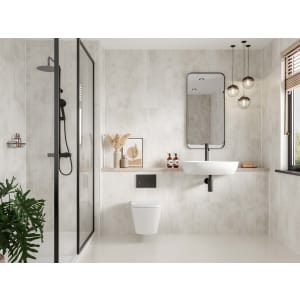 Multipanel Hydrolock White Gypsum Tile Effect Shower Panel - 2400 x 598 x 11mm Price Comparisons | Compare The Build