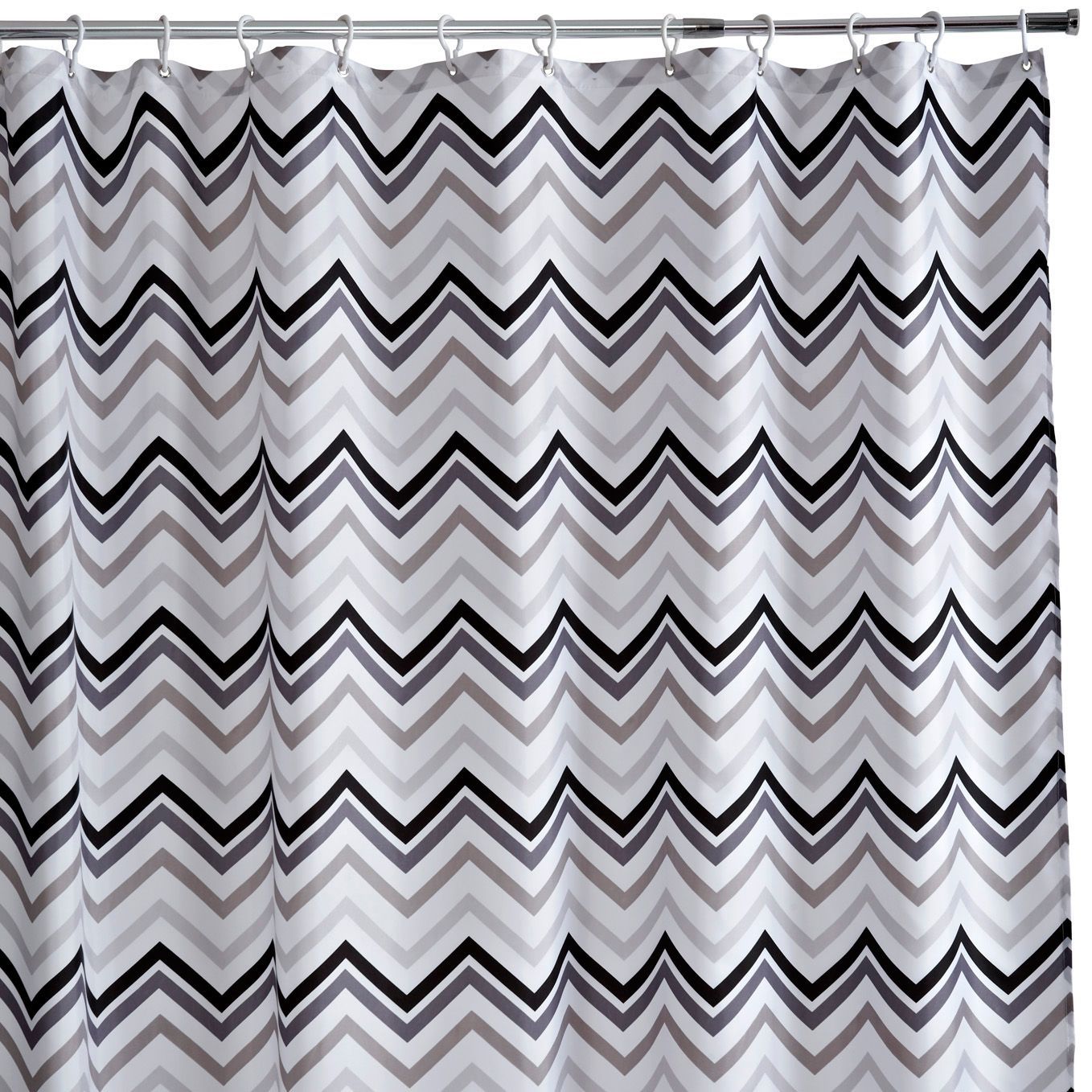 Cooke & Lewis Grey & White Teter Chevron Shower Curtain (L)1800 mm Price Comparisons | Compare The Build