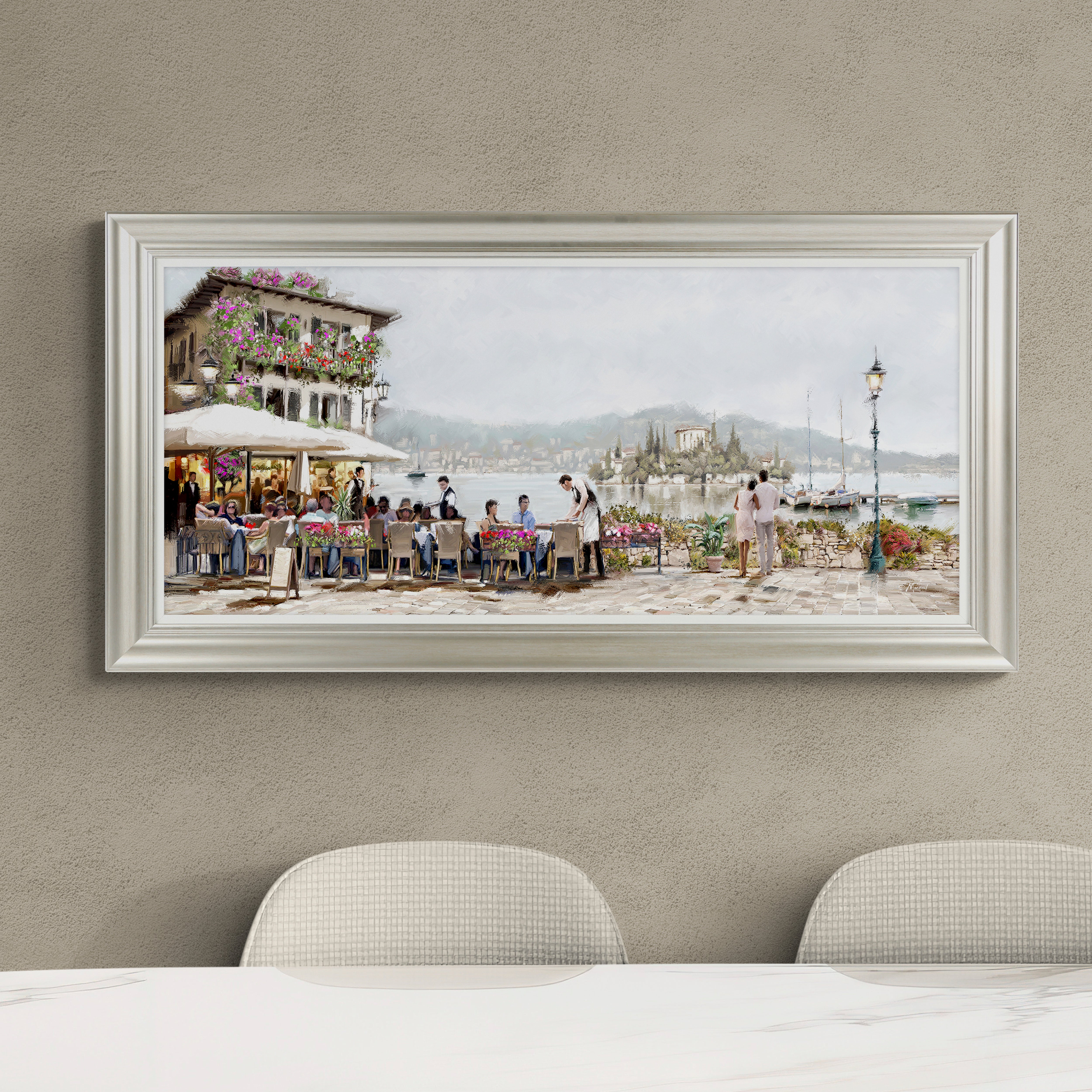 Lake Cafe by Richard Macneil Framed Print MultiColoured Price Comparisons | Compare The Build