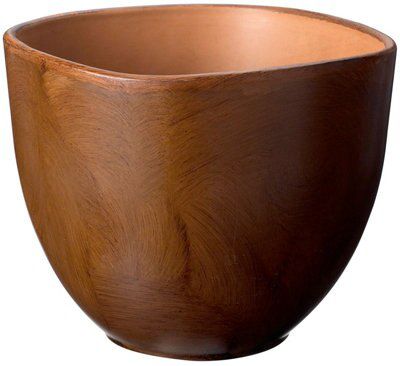 Merina Glazed Wood Effect Ceramic Plant Pot (Dia)14Cm Price Comparisons | Compare The Build