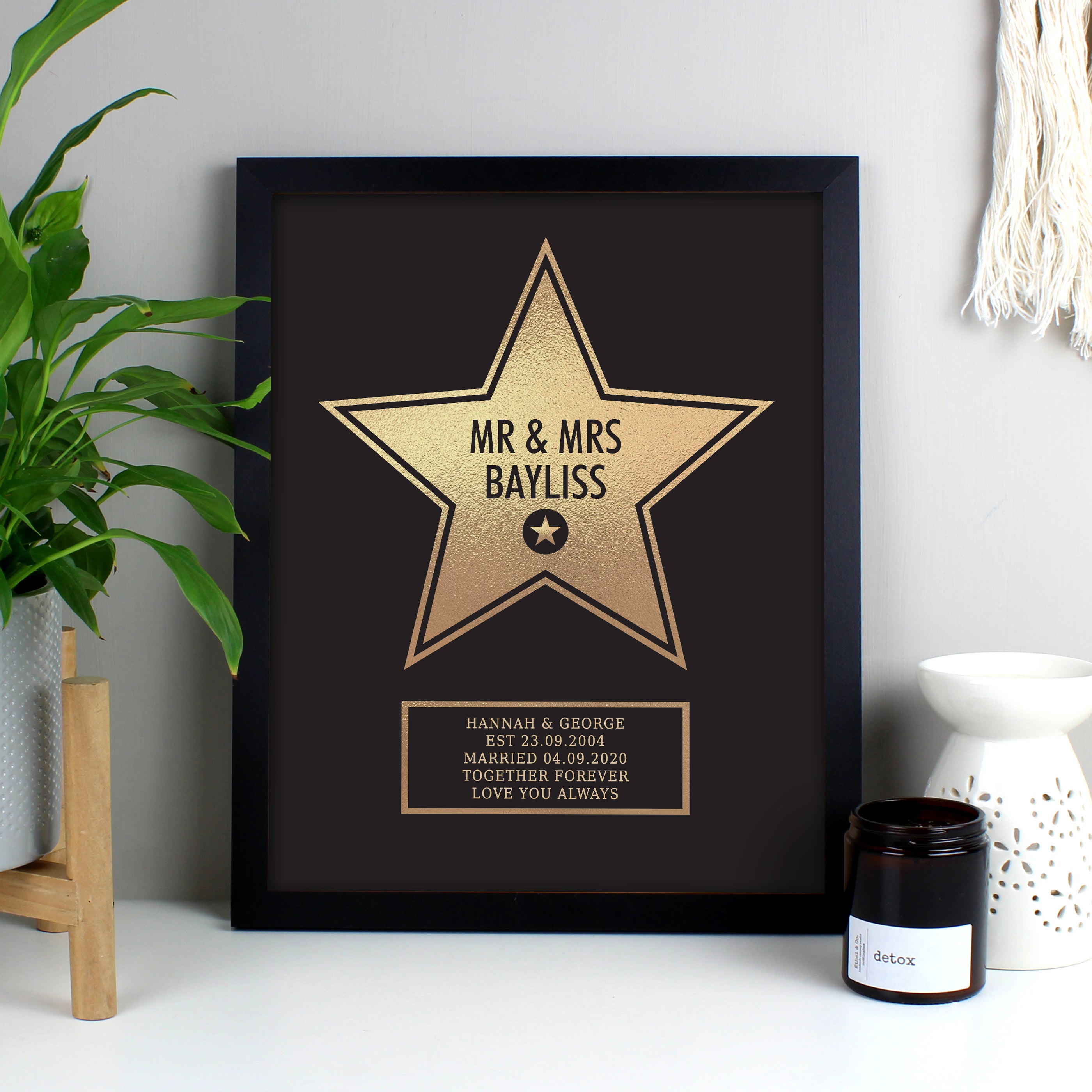 Personalised Walk of Fame Star Award Framed Print Black Price Comparisons | Compare The Build